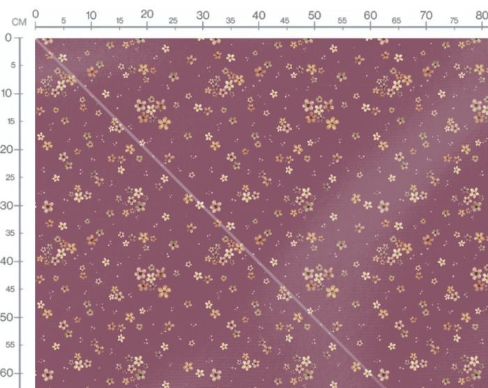 Tissu Imprimé Fleurs Petite Prairie Bordeaux, 7 tissus au choix – Image 3