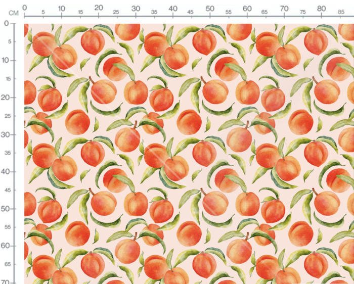 Tissu Imprimé Fruits Abricot Grand Rose, 7 tissus au choix – Image 3