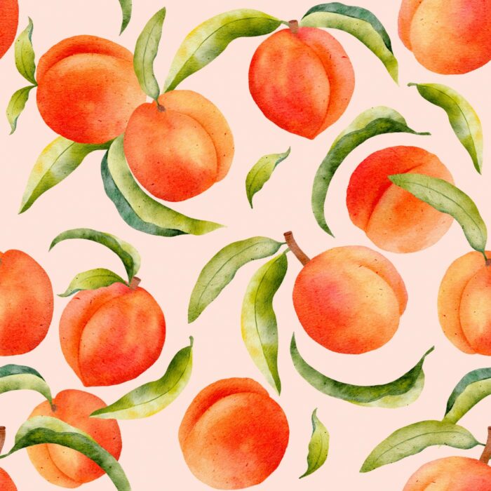 Tissu Imprimé Fruits Abricot Grand Rose, 7 tissus au choix