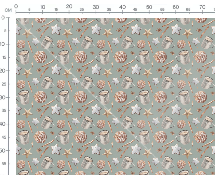 Tissu Imprimé Noel Gourmandises, 7 tissus au choix – Image 3
