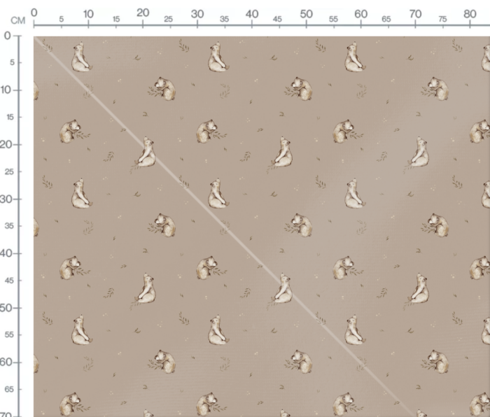 Tissu Imprimé Ourson Adorable Brindilles Beige, 11 tissus au choix – Image 3