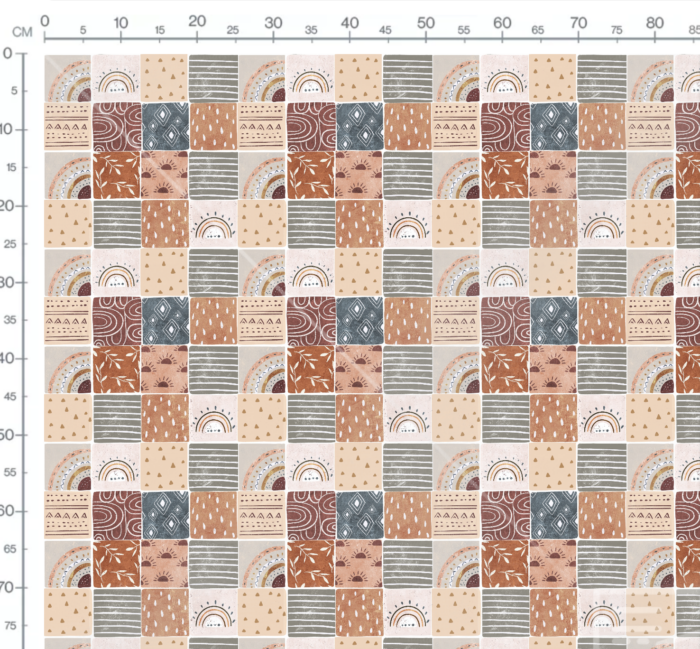Tissu Imprimé Patchwork Boho, 7 tissus au choix – Image 3