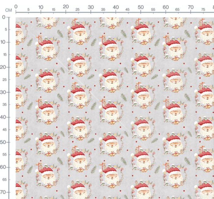 Tissu Imprimé Père Noel Gris, 7 tissus au choix – Image 3