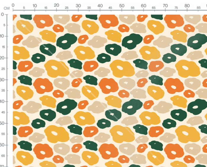 Tissu Imprimé Abstrait Orange Vert, 7 tissus au choix – Image 3