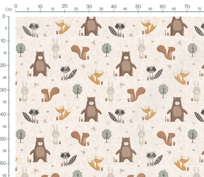 Tissu Imprimé Animaux de la Forêt, 10 tissus au choix – Image 2