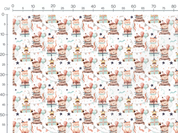 Tissu Imprimé Animaux Fête Anniversaire, 7 tissus au choix – Image 3