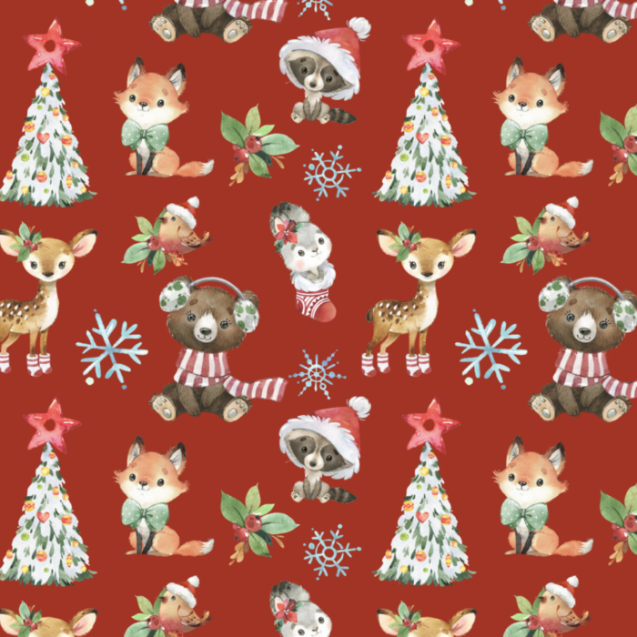 Serviette de table Enfant Noel Animaux de la Foret, Lot de 2 – Image 3
