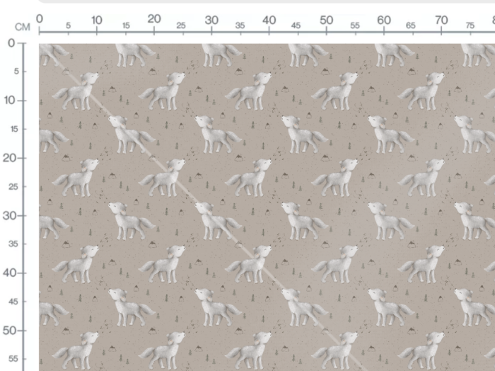 Tissu Imprimé Animaux Loup Mignon, 10 tissus au choix – Image 2
