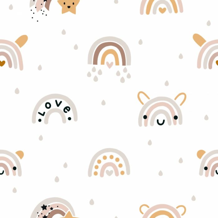 Tissu Imprimé Arc-en-ciel Animaux, 7 tissus au choix