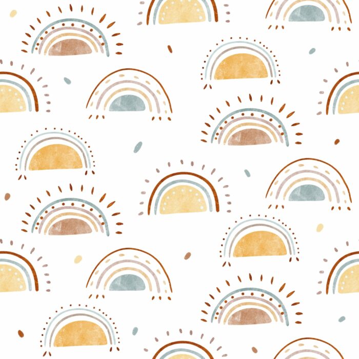 Tissu Imprimé Arc-en-ciel Boho, 7 tissus au choix