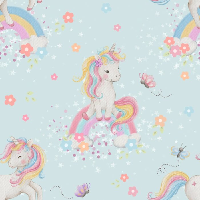 Tissu Imprimé Arc-en-ciel Licorne, 10 tissus au choix