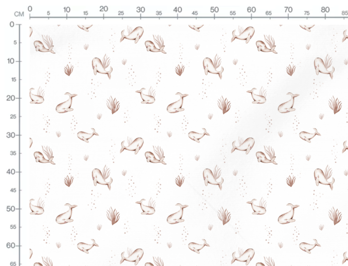 Tissu Imprimé Bébé Baleine Adorable, 7 tissus au choix – Image 3