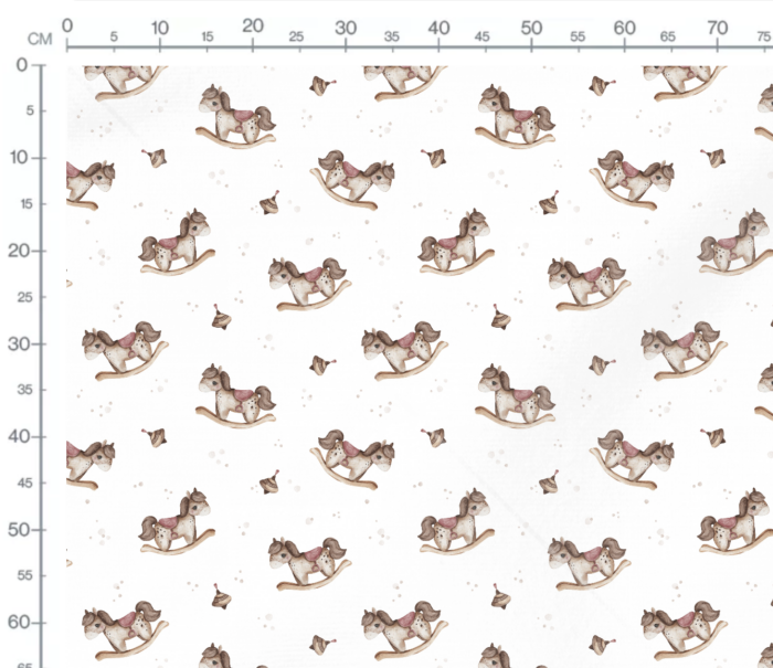Tissu Imprimé Bébé Jouets Blanc, 7 tissus au choix – Image 3