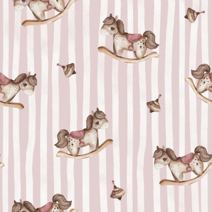 Tissu Imprimé Bébé Jouets Rayé, 7 tissus au choix