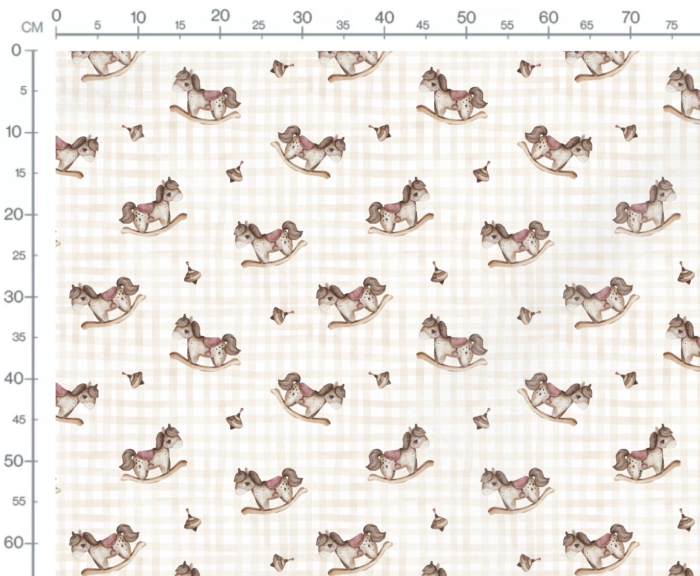 Tissu Imprimé Bébé Jouets Vichy, 7 tissus au choix – Image 2