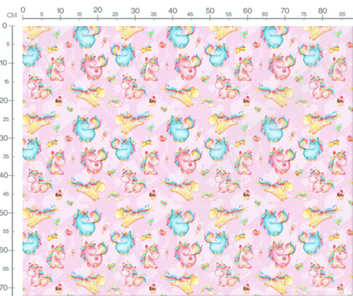 Tissu Imprimé Bébé Licorne Rose, 11 tissus au choix – Image 3