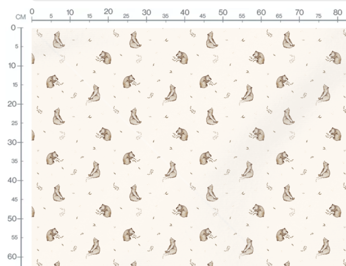 Tissu Imprimé Bébé Petit Ours Beige, 7 tissus au choix – Image 2
