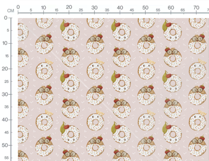 Tissu Imprimé Beignets Mignons Rose, 10 tissus au choix – Image 3