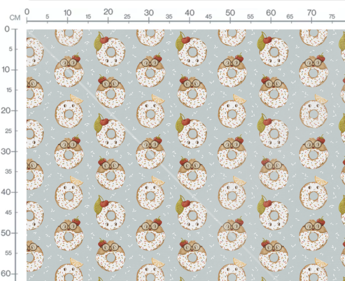 Tissu Imprimé Beignets Mignons Bleu, 10 tissus au choix – Image 3
