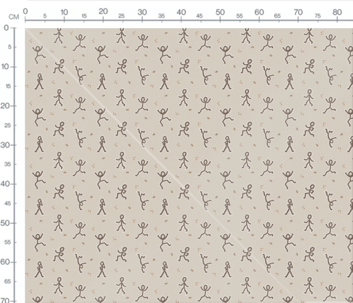 Tissu Imprimé Bonhomme Beige, 7 tissus au choix – Image 3
