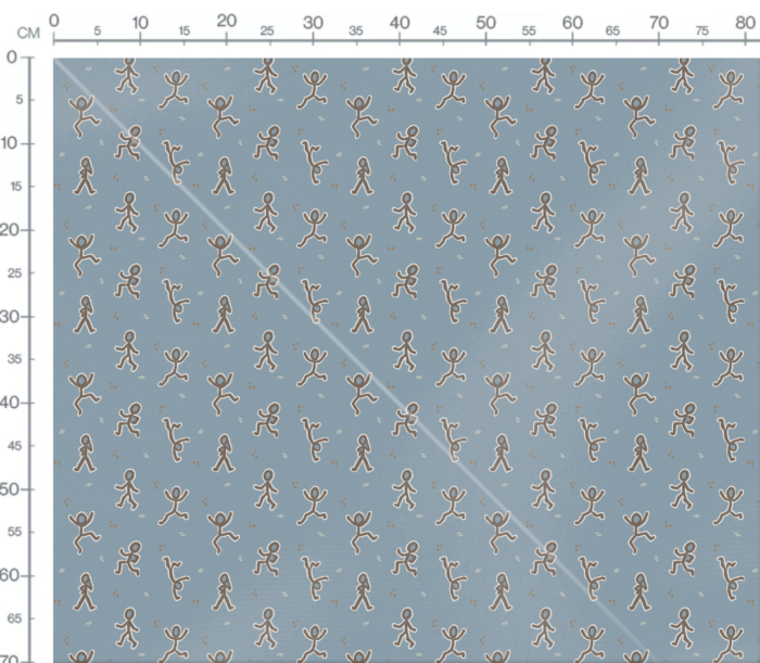 Tissu Imprimé Bonhomme Bleu, 7 tissus au choix – Image 3
