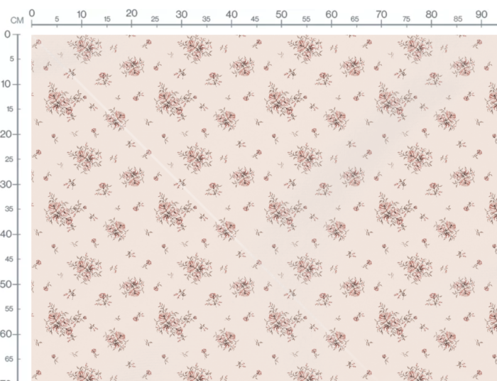 Tissu Imprimé Bouquets Roses Blush, 7 tissus au choix – Image 2