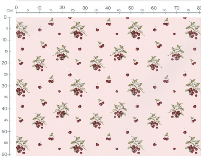 Tissu Imprimé Cerises Fleurs Rose, 7 tissus au choix – Image 3