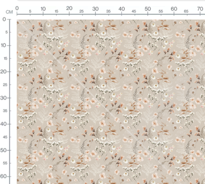 Tissu Imprimé Champs de Fleurs Beige, 7 tissus au choix – Image 2