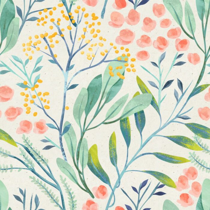 Tissu Imprimé Champs de Fleurs Sauvages, 7 tissus au choix