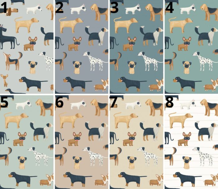 Tissu Imprimé Chiens Copains, 8 coloris et 10 tissus au choix – Image 3