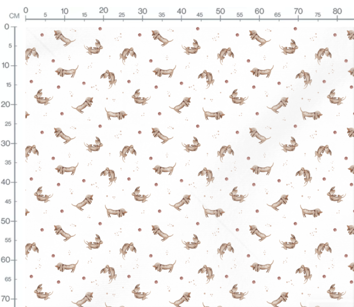 Tissu Imprimé Chiots Mignons Blanc, 7 tissus au choix – Image 3