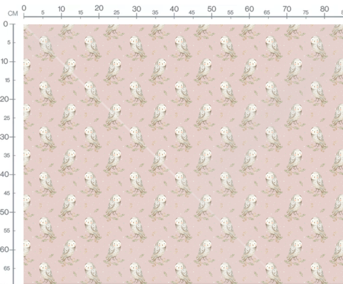 Tissu Imprimé Chouette Adorable Rose, 7 tissus au choix – Image 3