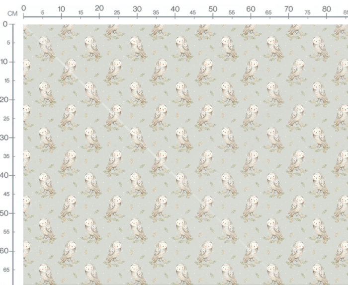 Tissu Imprimé Chouette Adorable Vert, 7 tissus au choix – Image 3