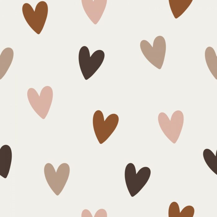 Tissu Imprimé Coeurs Pastel Grands, 11 tissus au choix