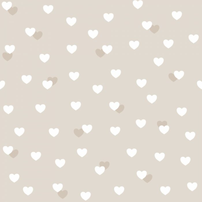 Tissu Imprimé Coeurs Petits Beige, 7 tissus au choix