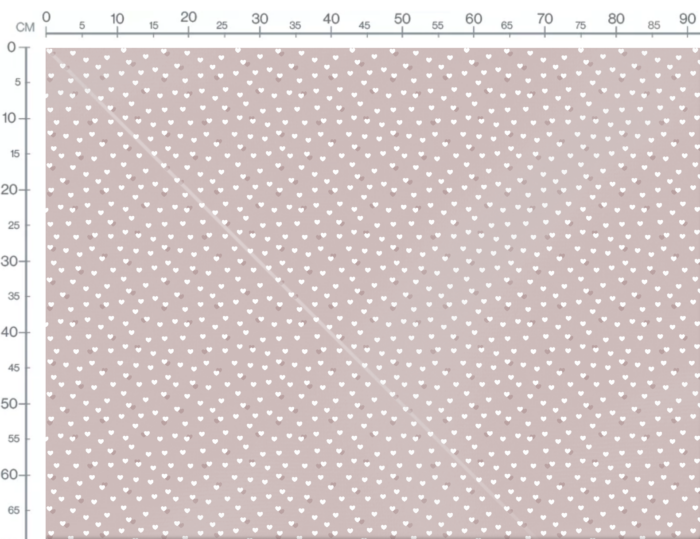 Tissu Imprimé Coeurs Petits Taupe, 7 tissus au choix – Image 3