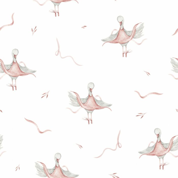 Tissu Imprimé Cygne Ballerine, 7 tissus au choix