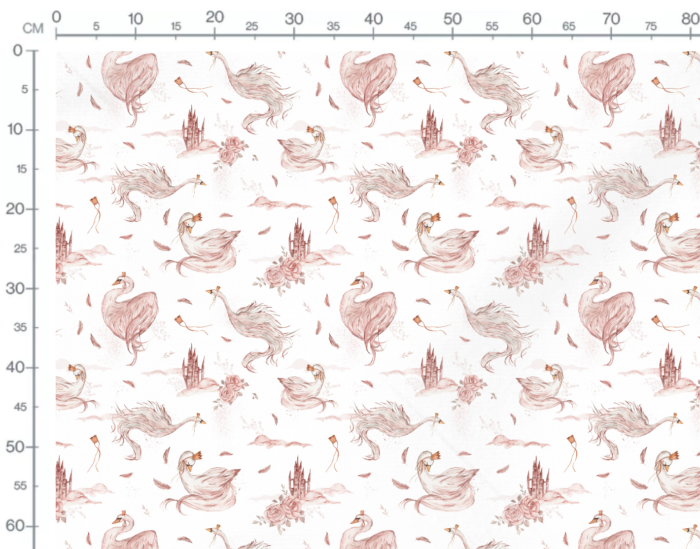 Tissu Imprimé Cygne Princesse, 7 tissus au choix – Image 3