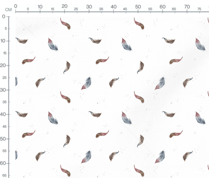 Tissu Imprimé Douceur Plumes Blanc, 10 tissus au choix – Image 3