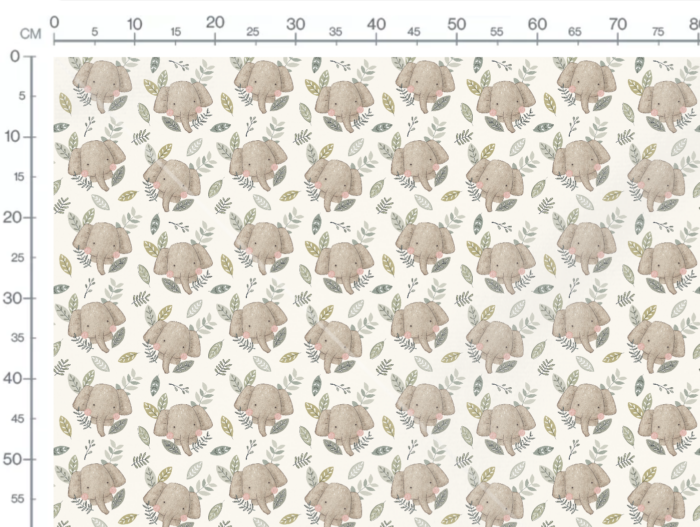 Tissu Imprimé Éléphants Mignons Safari, 7 tissus au choix – Image 3