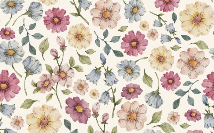 Tissu Imprimé Été Fleuri Crème, 7 tissus au choix – Image 2