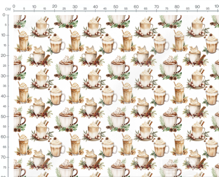 Tissu Imprimé Exclusif Noel Café Gourmand, 11 tissus au choix – Image 3