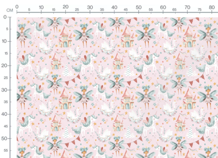 Tissu Imprimé Fée Princesse Rose, 7 tissus au choix – Image 3