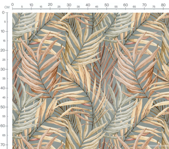 Tissu Imprimé Feuilles de Palmier Khaki, 10 tissus au choix – Image 2