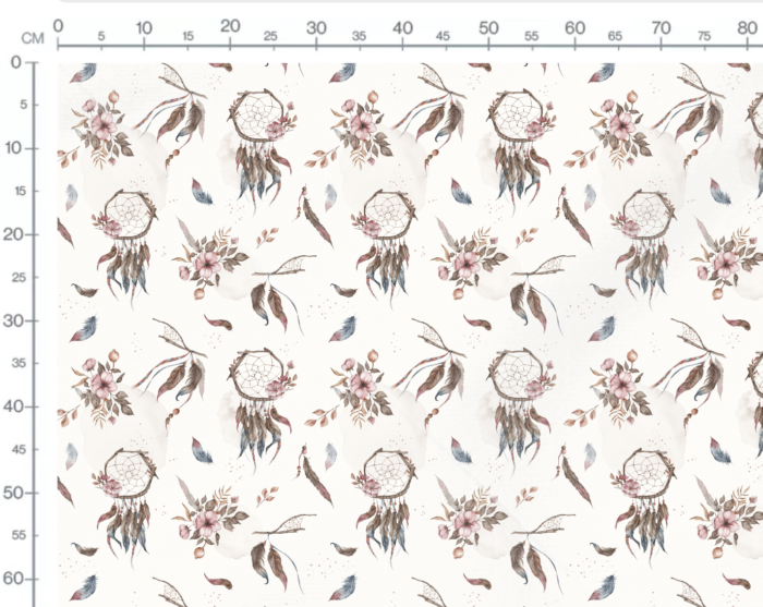 Tissu Imprimé Fleuri Attrape Rêve Crème, 7 tissus au choix – Image 3