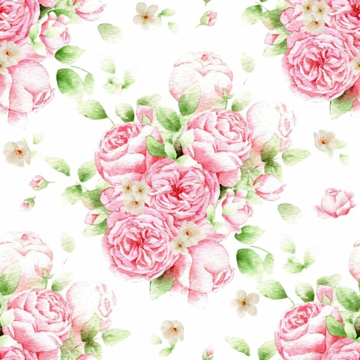 Tissu Imprimé Fleuri Bouquet de Pivoines, 7 tissus au choix