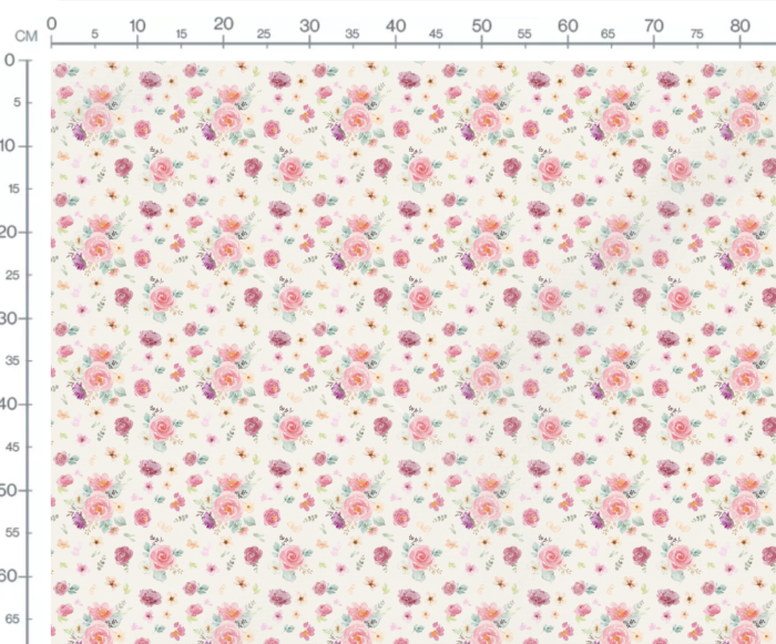 Tissu Imprimé Fleuri Bouquet Roses Pastel, 7 tissus au choix – Image 3
