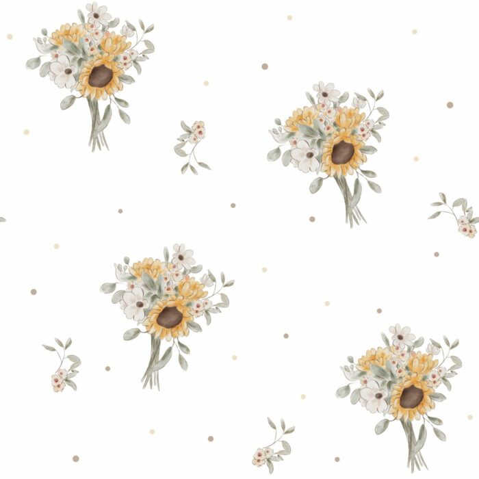 Tissu Imprimé Fleuri Bouquet Tournesols, 11 tissus au choix