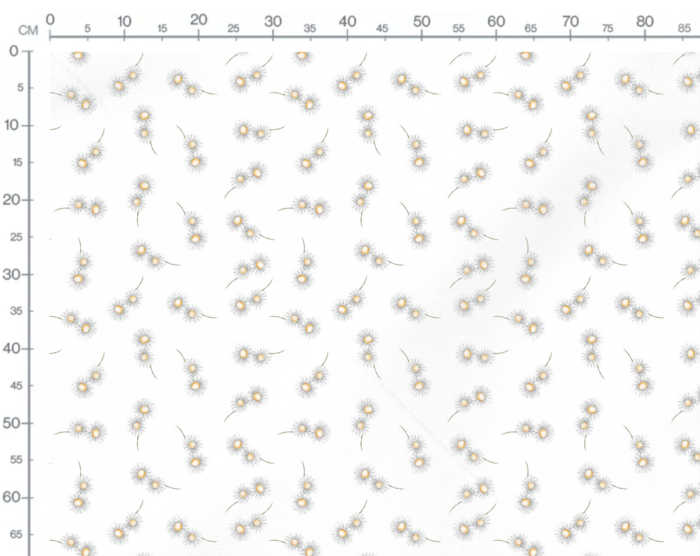 Tissu Imprimé Fleuri Pâquerettes Blanc, 7 tissus au choix – Image 2