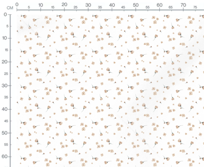 Tissu Imprimé Fleuri Petites Fleurs Beige, 7 tissus au choix – Image 2